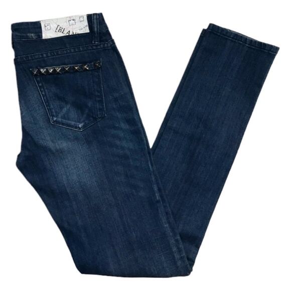 BlankNYC Distressed Studded Skinny Jeans Sz 27 - Picture 3 of 13